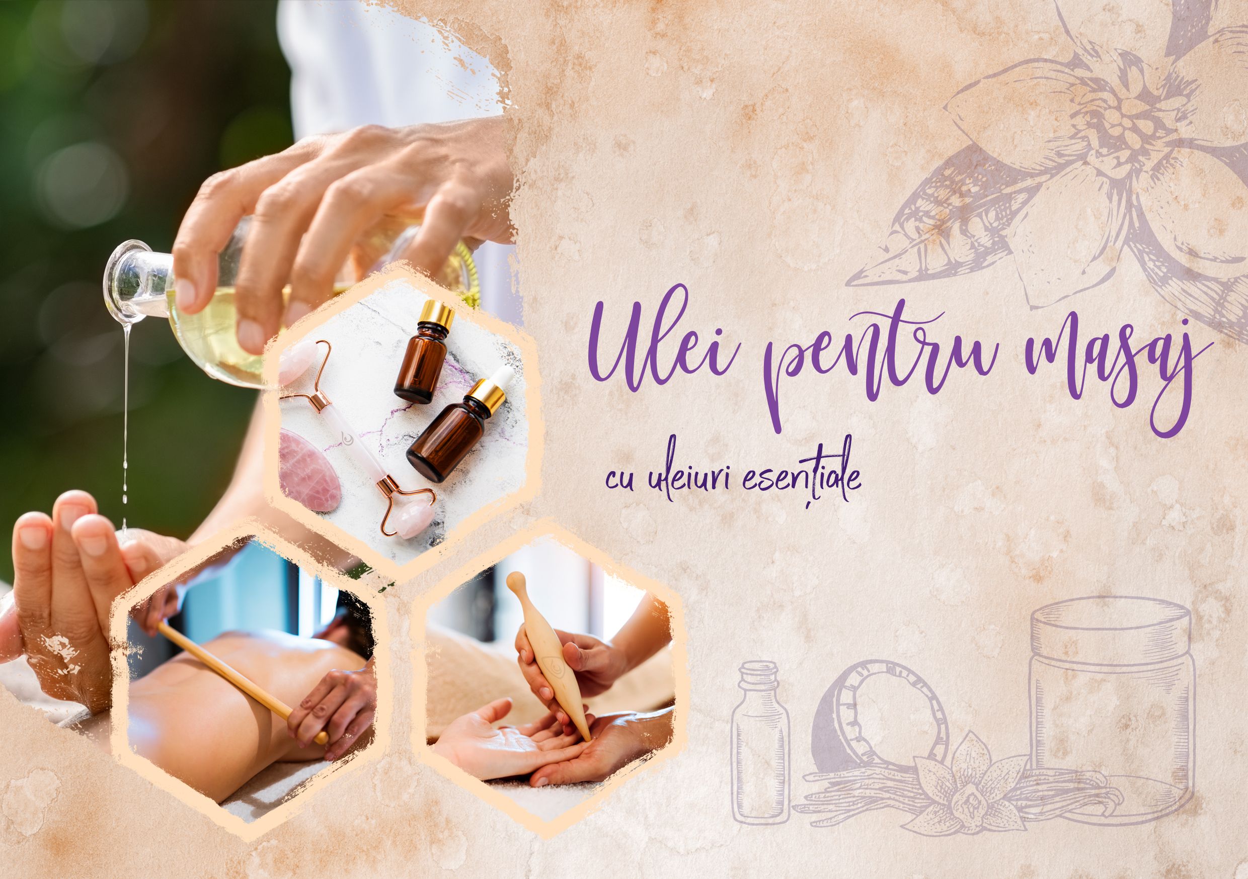 Massage oil with essential oils