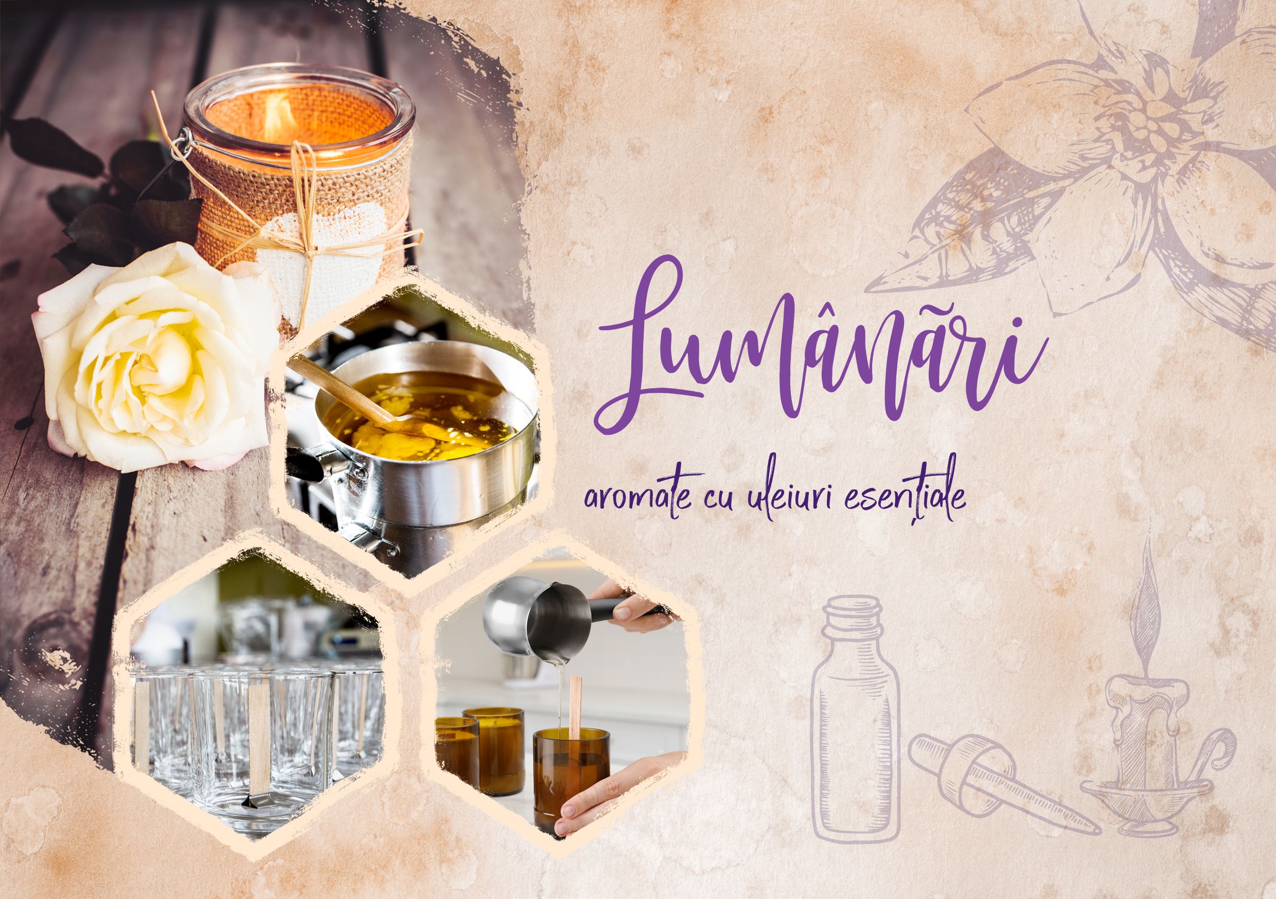 Scented candles with essential oils